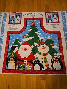 Vintage Schnitt und Nähen Panel Weihnachten Latz Schürze Weihnachtsmann Frosty - Bild 1 von 6