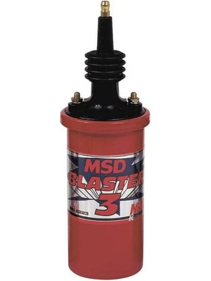 MSD Ignition Coil Blaster 3 Canister Round Oil Filled Red 45000 V (8223) - Image 1 of 4