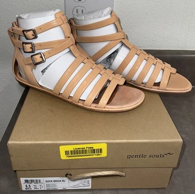 GENTLE SOULS NIB Boho SANDALS 6.5 Quick Break Leather Molds To  Foot Shape - Image 1 of 4