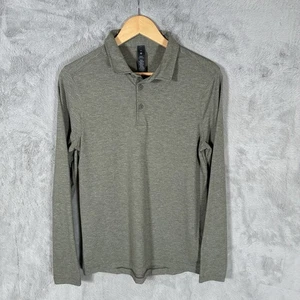 Lululemon Evolution Polo Shirt Mens Small Green Long Sleeve - Picture 1 of 7