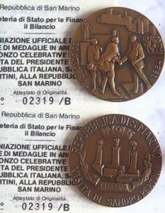 Medaglia ufficiale visita di Stato di Sandro Pertini a San marino 1984 - Picture 1 of 1