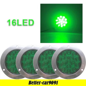 4X16LED 12V-30V Side Marker Lights Round Bullet Light for Truck Trailer RV Green - Bild 1 von 15