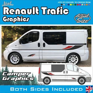 SWB Renault Trafic Camper Rayas Laterales Calcomanías Pegatinas Furgoneta Gráficos GRATIS P&P 134 - Imagen 1 de 5