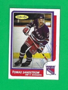 TOMAS SANDSTROM 1986-87 O-PEE-CHEE NEW YORK RANGERS AUTOGRAPH CARD - Picture 1 of 1