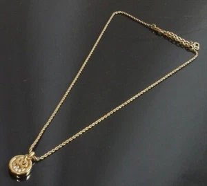 Authentic Christian Dior Necklace CD Metallic #615 - Picture 1 of 9