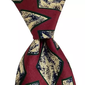 ROBERT TALBOTT Studio Men's Silk Necktie Designer Geometric Burgundy/Ivory EUC - Picture 1 of 3