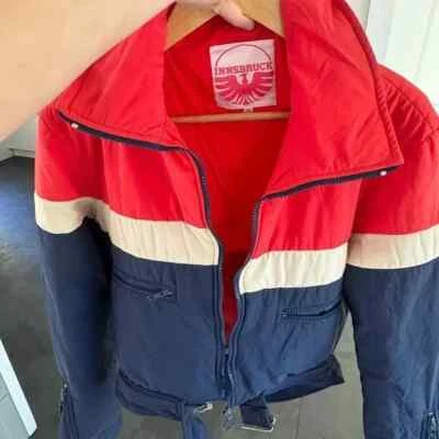 Vintage 70s ski jacket Innsbruck, Red and Blue, size xs - Image 1 of 4