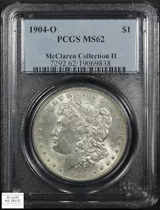 1904 O McClaren Collection II Morgan Silver Dollar $1 PCGS MS 62 - Picture 1 of 3