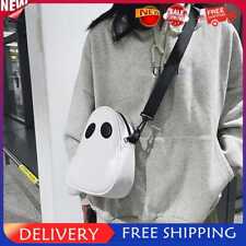 Ghost Funny Leather Shoulder Bag Casual Small Satchel Bags for Travel (White)