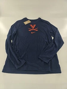 Nike UVA Virginia Shooter Shirt Navy Long Sleeve Tshirt Size L New Basketball - Picture 1 of 7