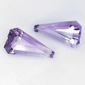 5.90Cts Unique 100% Natural Amethyst Fancy Precision Cut Matching Pair - Picture 1 of 6