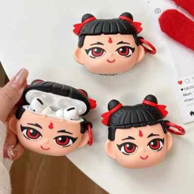 Cartoon 3D NeZha Aobing Head Earphone Silicone Case For Airpods Pro 2 4 3 Case - Image 1 of 4