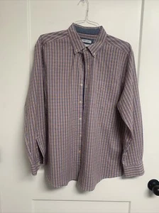 Saddlebred Shirt Mens XL Blue Red Plaid Long Sleeve Button Up Easy Care - Picture 1 of 6