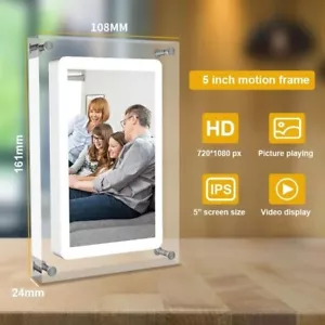 Cut Gift Acrylic Digitial Photo Frame 5 inch IPS Screen 1000amh Battery 2G Memor - Foto 1 di 7