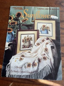 Leisure Arts Sunflowers Sandy Clough Cross Stitch Pattern Leaflet 2278 5 Designs - Picture 1 of 2
