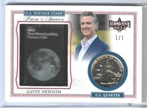 2024 DECISION GAVIN NEWSOM STAMP QUARTER CARD #POA7 ~ 1/1 MASTERPIECE CALIFORNIA - Picture 1 of 2