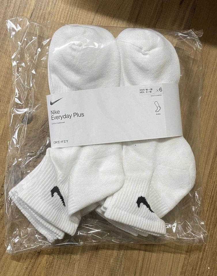 Nike Everyday Cushion Ankle Training Socks, Size L - White (6 Pair) - Image 1 of 1