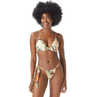 Top de bikini Vince Camuto para mujer Seychelles floral anudado talla LG Foto 1 de 2