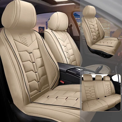 Faux Leather Car Seat Covers 5-Seats Cushion Set For Volkswagen Tiguan 2009-2022 - Image 1 of 4