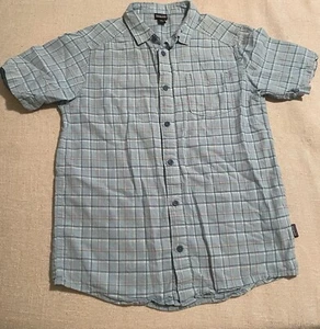 Kids XXL Patagonia Button Down Casual Blue Plaid Dress Shirt Hemp Organic Cotton - Picture 1 of 6