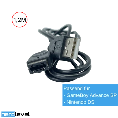 NERDLEVEL Ladekabel Ladegerät Kabel Strom Laden Netzteil Stromkabel für Nintendo DS NDS