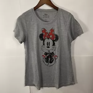 Disney Minnie Mouse Women's Loose Fit T-shirt Size Large Gray - Picture 1 of 11