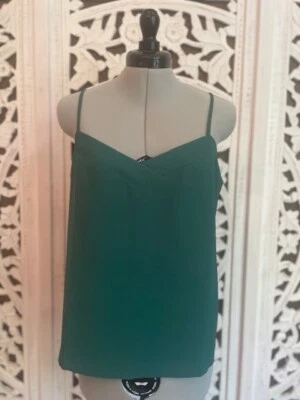 J Crew Mujer Vacaciones Verde Cuello en V Camisola Talla 6 Camiseta sin Mangas Correas Ajustables Foto 1 de 4