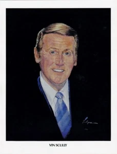 1982 Union Oil Los Angeles Dodgers Vin Scully Portrait by Nicholas Volpe - MINT - Picture 1 of 1