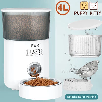 4L LCD Automatischer Futterautomat Futterspender Katze Hund Pet Feeder mit Timer - Bild 1 von 4