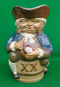 HARRY SIMEON FOR DOULTON LAMBETH - STONEWARE XX TOBY JUG (GREEN) - X8589. - Picture 1 of 12