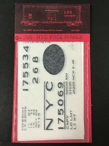 CDS Lettering Dry Transfers O-Scale O-396 New York Central NYC 40' Steel Box Car - Picture 1 of 3