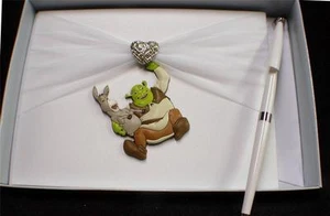 SHREK 2 Donkey Dream works Wedding Guest Book white Pen Funny Fairytale