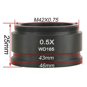 0.5X Microscope Auxiliary Objective 165mm Working Distance Connection Size 42mm - Picture 1 of 7