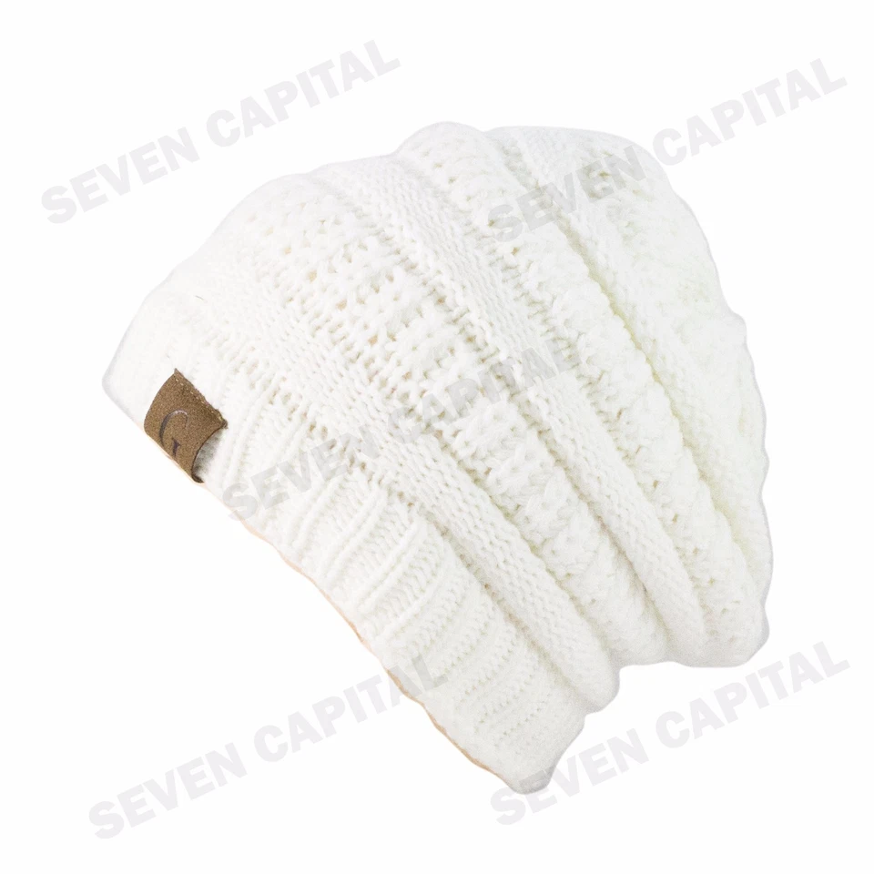 Chapéu de inverno feminino masculino malha desleixado gorro folgado tamanho grande esqui lã boné desleixado - Imagem 1 de 3