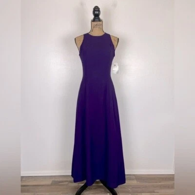 Vestido Formal Papell Boutique Noche Vintage Años 90 Talla 6P P Púrpura Femenino Elegante Foto 1 de 4