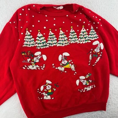 SUDADERA DE COLECCIÓN CONEJO INVIERNO ESQUÍ JANE COLBY CUELLO REDONDO MEDIANA NAVIDAD DIBUJOS ANIMADOS Foto 1 de 4