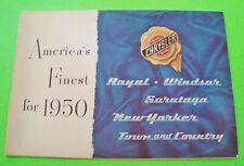 BROCHURE DOSSIER COULEUR ORIGINALE 1950 CHRYSLER DLX New Yorker WODIE Windsor XLNT+
