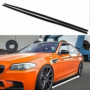 2pcs side skirt fits for BMW 5 Series F10 10-17 ABS side beam carbon fiber look - Picture 1 of 6