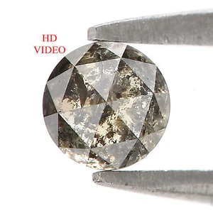 0.53 Ct Natural Loose Round Cut Diamond 4.60 MM Salt And Pepper Diamond QL7404 - Picture 1 of 8