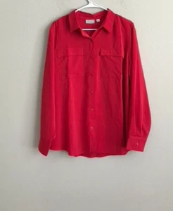 Joan Rivers Sateen Button Front Shirt Hem Detail - Magen (Sz M) a609254 - Picture 1 of 3