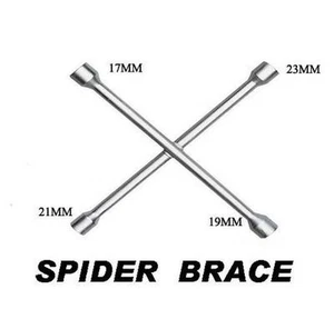 4 Voie Voiture Van Roue Clé Écrou Spider Entretoise Clés 17mm 19mm 21mm 23mm - Picture 1 of 1