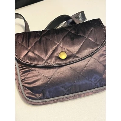Mini bolsa tiracolo Sonia Rykiel Paris acolchoada cetim 8x7 feita na França - Imagem 1 de 4