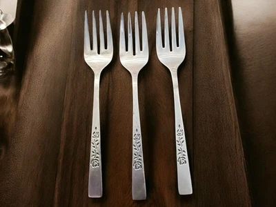 Oxford Hall OXH3 acero inoxidable 3 tenedores de ensalada rosa bruñida Japón cubiertos Foto 1 de 4