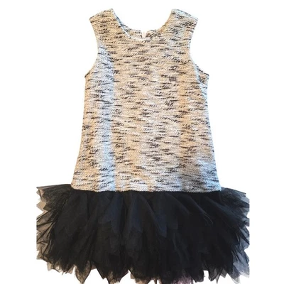 Vestido Egg by Susan Lazar Negro Blanco Tweed Tul Niñas Talla 2 Brillante Foto 1 de 4