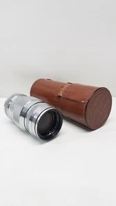 Canon 135mm f/3.5 Telephoto Screw Mount Lens with Leather Canon Case Vintage - Picture 1 of 14