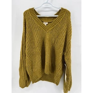a.n.a Damen Oversize Grobstrick Pullover mit V-Ausschnitt Größe XXL Senfgold - Bild 1 von 5