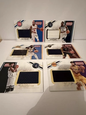 2017-18 PANINI THREADS BOX TOPPER JUMBO MEMORABILIA X 6 Lopez Nelson Hood Faried - Image 1 of 4