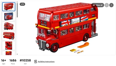 New Discontinued LEGO Creator Expert London Bus double deck 10258 1680 pcs - Image 1 of 2