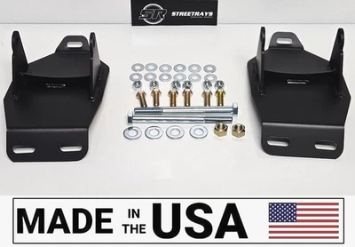 [SR] 1967-1972 Chevy C10 GMC C15 Pickup LS Swap Steel Motor Engine Mounts BLACK - Image 1 of 4