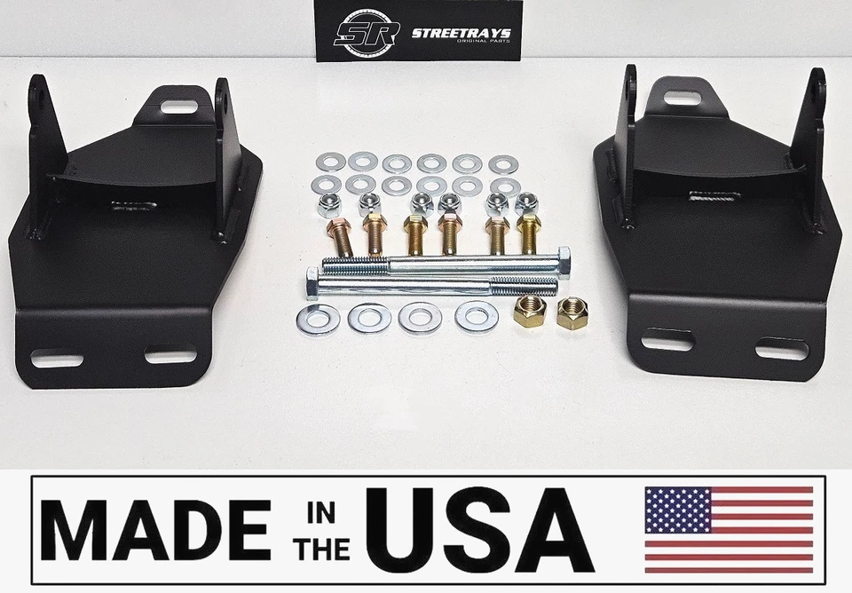 [SR] 1967-1972 Chevy C10 GMC C15 Pickup LS intercambiable acero motor soportes NEGRO Foto 1 de 4